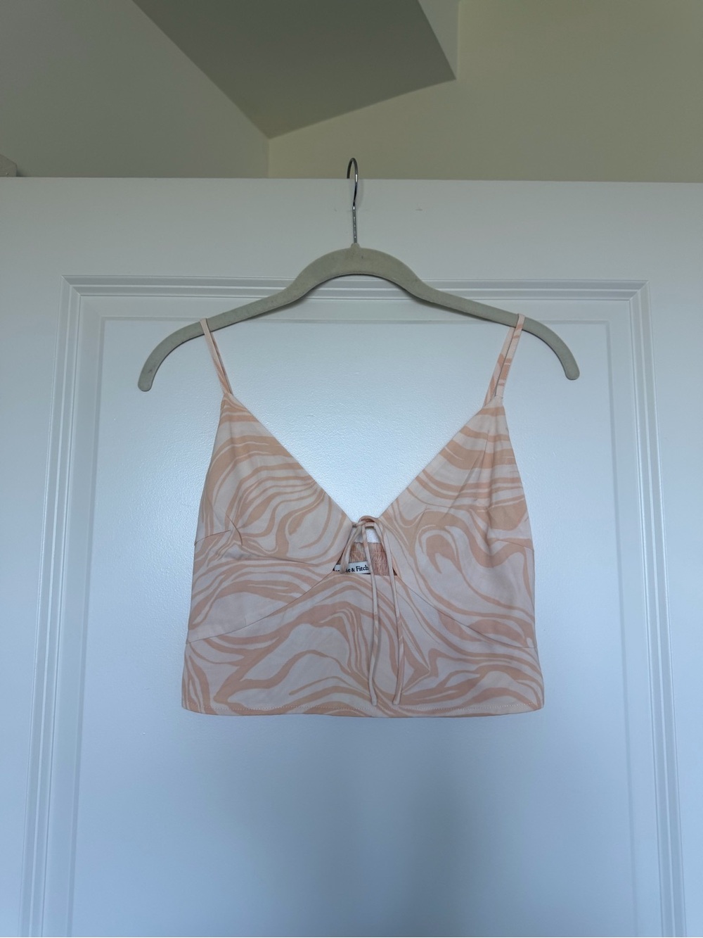 Abercrombie & Fitch Peach Swirl Tie-Front Cami Top